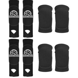 Black Volleyball Knee and Elbow Pads Set